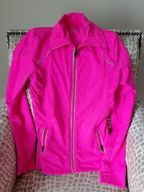 Bright Hot Pink Zip-Up Jacket
